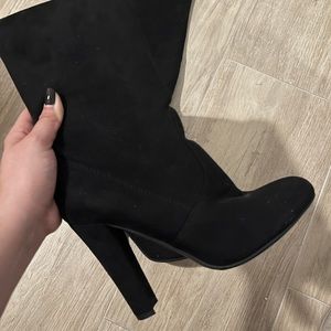 Steve Madden Black Over the Knee Booties